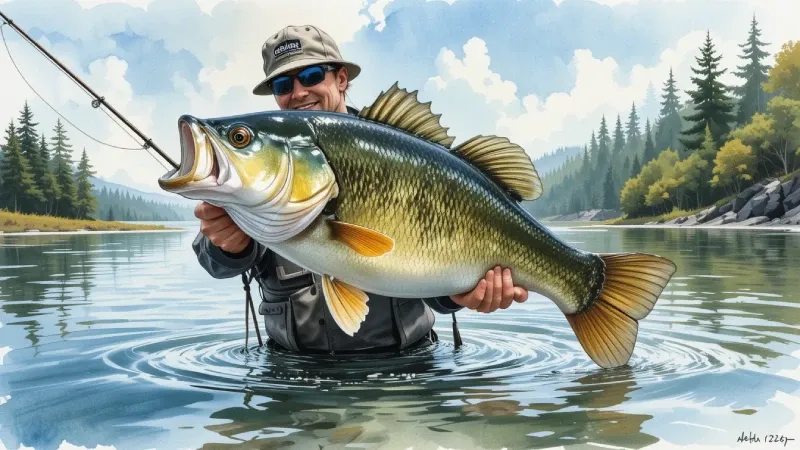 Bass fishing near Eugene, Oregon