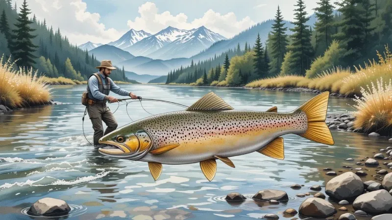 Trout fishing near Eugene, Oregon